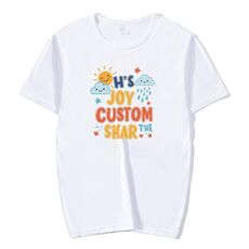 JOY CUSTOM T-shirt a maniche corte in modal con scollo tondo stampato, stampa su richiesta, taglia: XXXXL (bianco)