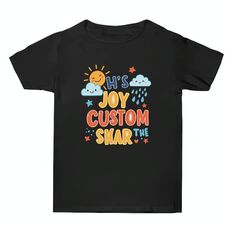 JOY CUSTOM Maglietta estiva larga in cotone a maniche corte con stampa personalizzata Stampa su richiesta, taglia: S (nero)