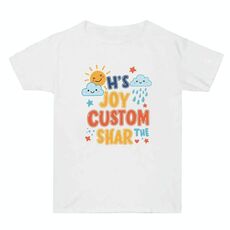JOY CUSTOM Maglietta estiva larga in cotone a maniche corte con stampa personalizzata Stampa su richiesta, taglia: L (bianco)