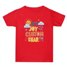JOY CUSTOM Maglietta estiva larga in cotone a maniche corte con stampa personalizzata Stampa su richiesta, taglia: XL (rosso)