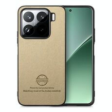 Per Xiaomi 15 Custodia in pelle con retro in tessuto Twill (cachi)