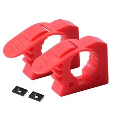 2 pezzi Clip di fissaggio per pala con morsetto in gomma a sgancio rapido per veicoli fuoristrada Fibbia di montaggio per portapacchi (rosso)