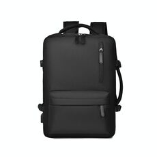 OUMANTU 8190 Zaino da viaggio d'affari impermeabile espandibile di grande capacità con porta USB (nero)