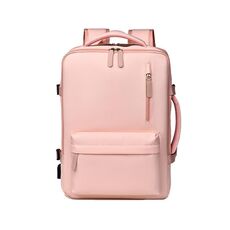 OUMANTU 8190 Zaino da viaggio aziendale impermeabile espandibile di grande capacità con porta USB (rosa)