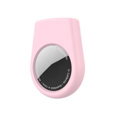 Per AirTag Tracker Custodia in silicone con spille di sicurezza Supporto portatile nascosto per anziani e bambini (rosa)
