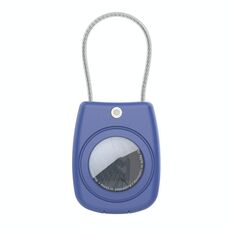 Per AirTag Custodia impermeabile con blocco di sicurezza in corda di acciaio inossidabile Guscio protettivo (blu)
