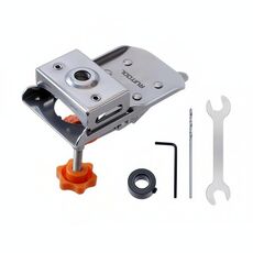 5 in 1 RUITOOL punzonatrice per cerniere in acciaio inossidabile, localizzatore con margine regolabile, strumento di punzonatura per cerniere di porte di armadi per lavorazione del legno