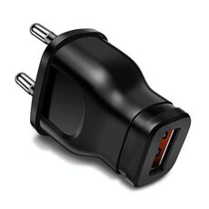 Caricabatterie per smartphone con porta USB singola da 1A e 5W (spina UE nera)