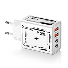 Caricabatterie per cellulare multiporta 2A 2 USB+2 PD Type-C (spina UE bianca)