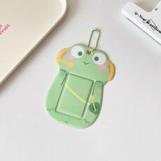 Hisocute Student Cartoon PVC Trasparente Porta Carte Carino Animale 3 Pollici Idol Album Porta Foto, Stile: Rana Verde