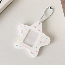 Hisocute Cartoon Pentagram 1 pollice Photo Frame Pendant Studenti Portachiavi Chasing Star Porta carte Pendant (stelle bianche)