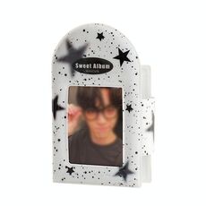 Hisocute Square Snap Album Girls 3 pollici Postcards Album Holder Student Polaroid Collect Organizer (stelle nere)