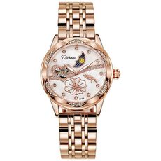 Dulunwe 6018B 30m impermeabile luminoso automatico orologio meccanico, colore: cinturino in acciaio bianco