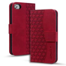 Per iPhone 16e Business Diamond Buckle Custodia in pelle con cordino (rosso vino)