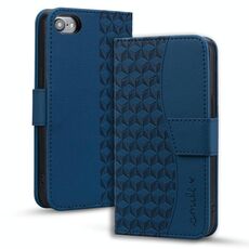 Per iPhone 16e Business Diamond Buckle Custodia in pelle con cordino (blu reale)