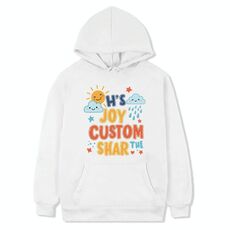 Felpa con cappuccio in pile stampato JOY CUSTOM Stampa su richiesta, taglia: S (bianco)