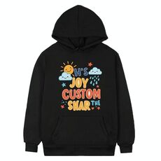Felpa con cappuccio in pile stampato JOY CUSTOM Stampa su richiesta, taglia: S (nero)