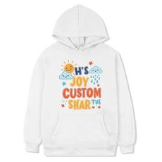 Felpa con cappuccio in pile stampato JOY CUSTOM Stampa su richiesta, taglia: XL (bianco)