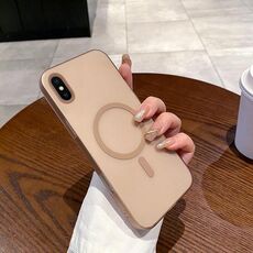 Per iPhone XS / X Custodia per telefono PC MagSafe Ice Fog (oro)