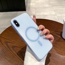 Per iPhone XS Max Custodia per telefono PC MagSafe Ice Fog (blu trasparente)