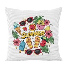 Federa per cuscino da divano stampata estiva senza stampa centrale su richiesta, dimensioni: 35x35 cm (velluto granulare Twill)