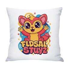 Federa per cuscino da divano stampata con elfo rosso, senza stampa centrale su richiesta, dimensioni: 60x60 cm (raso lucido)