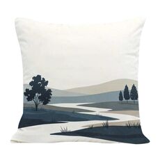 Federa per cuscino per divano stampata Quiet River, senza stampa centrale, su richiesta, dimensioni: 50x50 cm (velluto olandese)