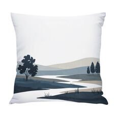 Federa per cuscino per divano stampata Quiet River, senza stampa centrale, su richiesta, dimensioni: 60x60 cm (raso lucido)