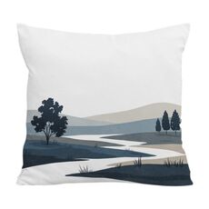 Federa per cuscino per divano stampata Quiet River, senza stampa centrale, su richiesta, dimensioni: 60x60 cm (velluto di cristallo)