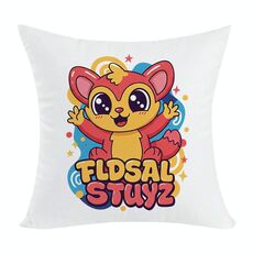 Cuscino per divano stampato con elfo rosso con stampa centrale su richiesta, dimensioni: 45x45 cm (velluto color pesca)