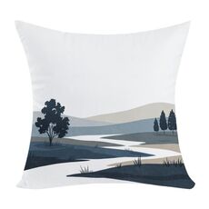 Cuscino per divano stampato Quiet River con stampa centrale su richiesta, dimensioni: 35x35 cm (elasticità bidirezionale)