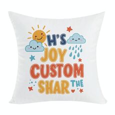 Cuscino per divano stampato JOY CUSTOM con stampa centrale su richiesta, dimensioni: 40x40 cm (velluto color pesca)