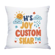 Cuscino per divano stampato JOY CUSTOM con stampa centrale su richiesta, dimensioni: 45x45 cm (raso lucido)