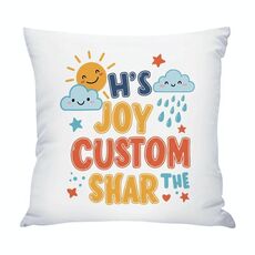 Cuscino per divano stampato JOY CUSTOM con stampa centrale su richiesta, dimensioni: 50x50 cm (raso lucido)
