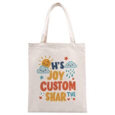 JOY CUSTOM Borsa in tela stampata su richiesta, dimensioni: 25x20 cm (beige)