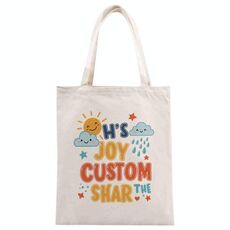 JOY CUSTOM Borsa in tela stampata su richiesta, dimensioni: 30x25 cm (beige)
