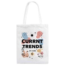 Tendenze attuali Stampa su tela Borsa a mano Stampa su richiesta, Dimensioni: 25x20 cm (bianco)