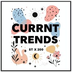 Tendenze attuali Pittura decorativa con cornice PS Stampa su richiesta, dimensioni: 90x90cm