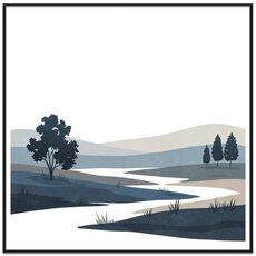 Dipinto decorativo Quiet River con cornice PS Stampa su richiesta, dimensioni: 40x40 cm