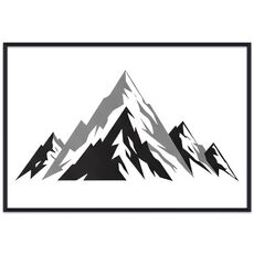 Dipinto decorativo di montagna innevata con cornice PS, stampa su richiesta, dimensioni: 15x20 cm