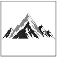 Dipinto decorativo di montagna innevata con cornice PS, stampa su richiesta, dimensioni: 40x40 cm