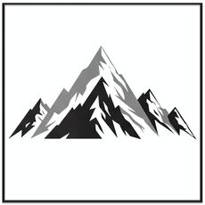 Dipinto decorativo di montagna innevata con cornice PS, stampa su richiesta, dimensioni: 50x50 cm