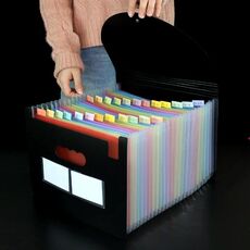 24 tasche A4 Accordion File Organizer Cartelle espandibili per archiviazione e organizzazione Colorate+Nero