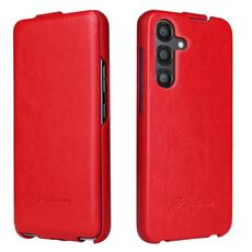 Per Samsung Galaxy S25+ 5G Fierre Shann 64 Texture Custodia per telefono in pelle PU con flip verticale (rosso)