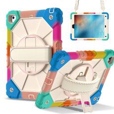 Per iPad 10.2 2021/2020/2019 Custodia per tablet PC ibrida in silicone con robot a contrasto (blu colorato)