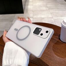Per vivo S18 Fine Hole Ice Fog MagSafe PC Phone Case (grigio titanio)