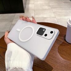 Per vivo S18 Fine Hole Ice Fog MagSafe PC Phone Case (Bianco)
