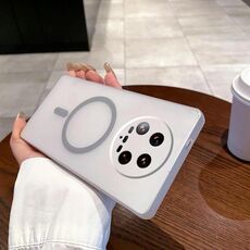 Per Xiaomi 14 Ultra Fine Hole Ice Fog MagSafe PC Phone Case (grigio titanio)