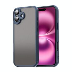 Per iPhone 16 Plus Fan Dun Series TPU Hybrid PC Custodia per telefono glassata (blu)