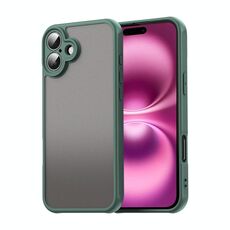 Per iPhone 16 Plus Fan Dun Series TPU Hybrid PC Custodia per telefono glassata (verde)